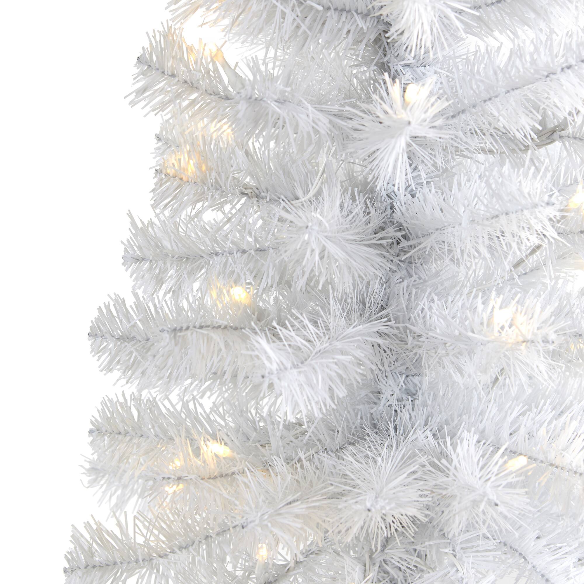 2ft. Pre-Lit White Artificial Christmas Tree, Clear LED Lights